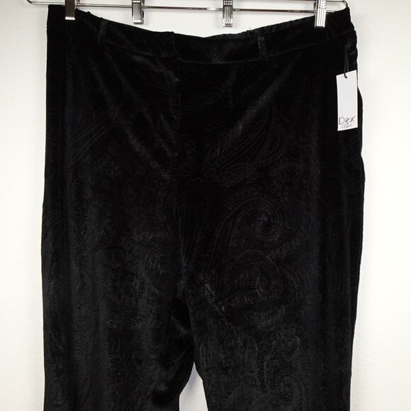 Dex Plus Velvet Pants Women's Plus Size 3X Black Paisley Textured - Picture 3 of 11